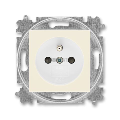 Levit® zásuvka jednonásobná s ochranným kolíkem a clonkami 6619H-A06357 17 slonová kost / bílá ABB
