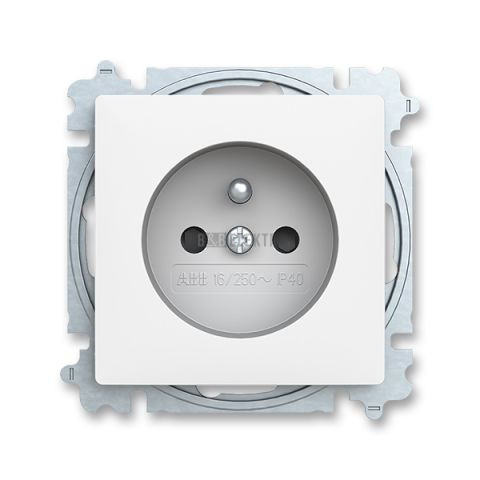Zoni® zásuvka jednonásobná s clonkami 6619T-A06657 240 matná bílá ABB
