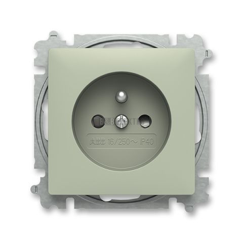 Zoni® zásuvka jednonásobná s clonkami 6619T-A06657 243 olivová ABB