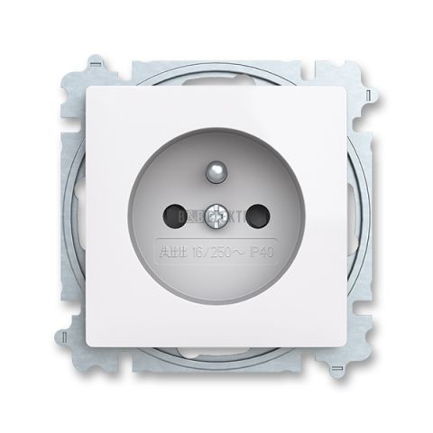Zoni® zásuvka jednonásobná s clonkami 6619T-A06657 500 bílá ABB