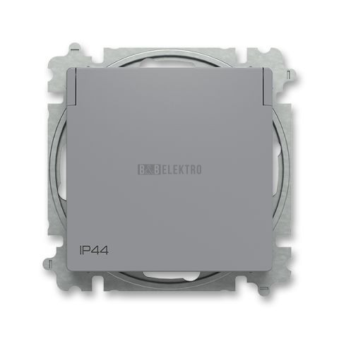 Zoni® zásuvka jednonásobná s clonkami a víčkem krytí IP44 6619T-A06995 241 šedá ABB