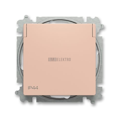 Zoni® zásuvka jednonásobná s clonkami a víčkem krytí IP44 6619T-A06995 242 pudrová ABB