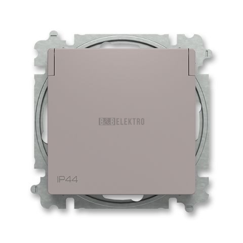 Zoni® zásuvka jednonásobná s clonkami a víčkem krytí IP44 6619T-A06995 244 greige ABB