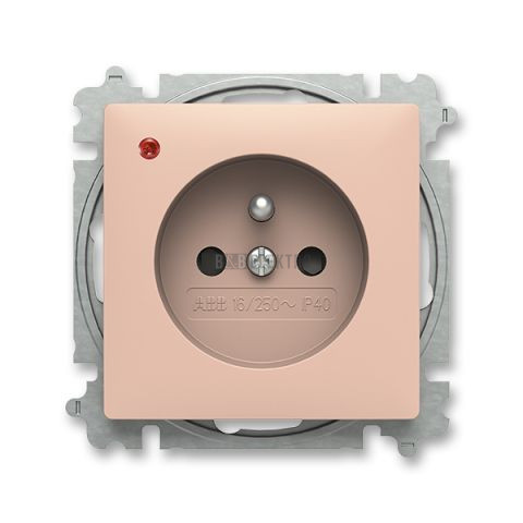 Zoni® zásuvka jednonásobná s clonkami a ochranou před přepětím 6699T-A06657 242 pudrová ABB