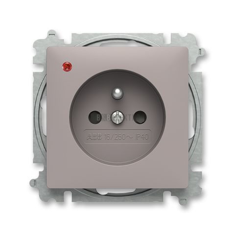 Zoni® zásuvka jednonásobná s clonkami a ochranou před přepětím 6699T-A06657 244 greige ABB