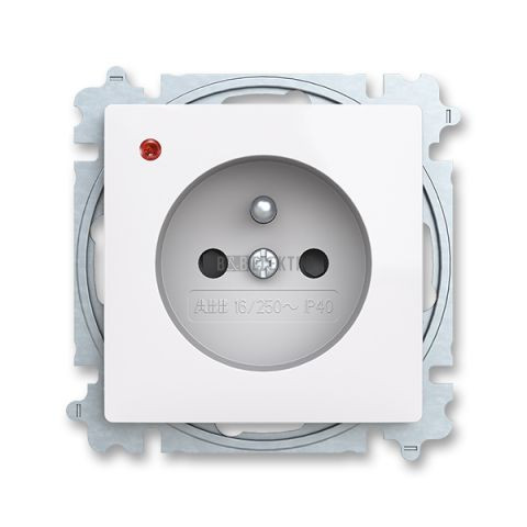 Zoni® zásuvka jednonásobná s clonkami a ochranou před přepětím 6699T-A06657 500 bílá ABB