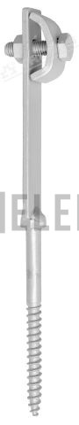 PV 17pp Cu podpěra vedení hromosvodu pro eternit nebo hmoždinku, délka 200mm, vrut 8mm, Cu