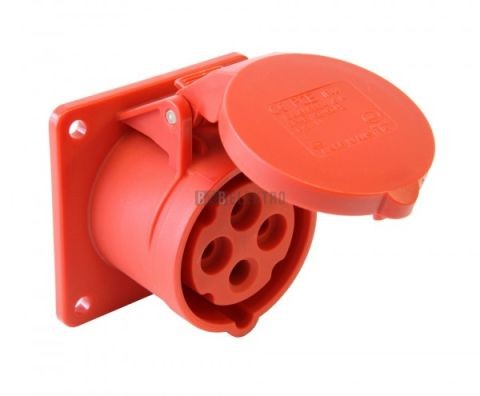 Zásuvka vestavná 32A, 4pólová 400V IP44 šroubová svorka PCE 324-6