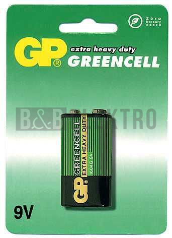 Baterie 6F22 9V typ GP1604G blok 9V GP greencell v blistru