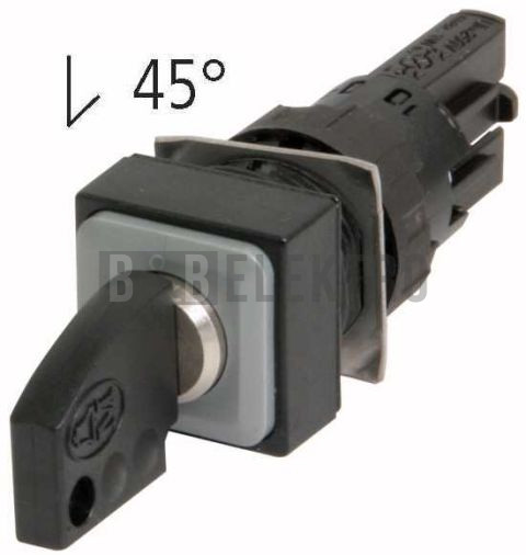 Q25S1R-A1 ovládací hlavice s klíčem, 2polohová s aretací, černá