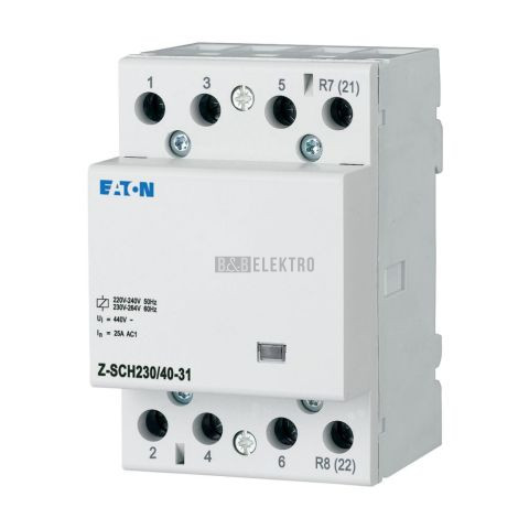 Instalační stykač 40A Z-SCH230/40-31 napětí cívky 230V, 3 zapínací a 1 vypínací kontakt Eaton 248854