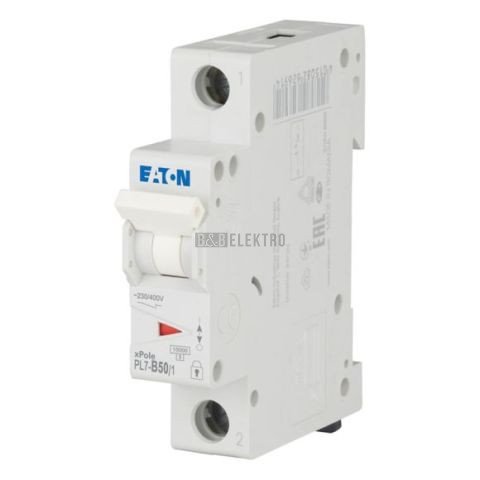 Jistič   50A,  PL7-50/1/B  (10kA) Eaton 262691