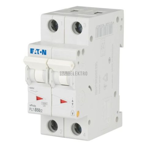 Jistič   50A,  PL7-50/2/B  (10kA) Eaton 263350