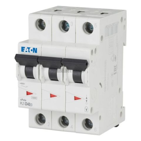 Jistič   40A,  PL7-40/3/D  (10kA) Eaton 263425