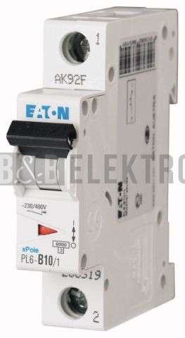 Jistič   10A, PL6-10/1/B (6kA) Eaton 286519