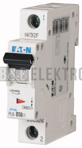 Jistič   50A, PL6-50/1/B (6kA) Eaton 286526