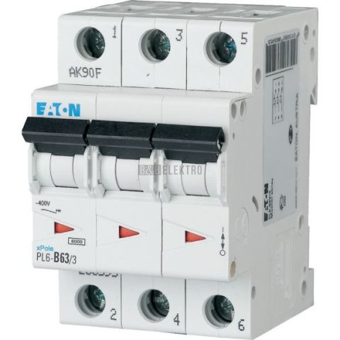 Jistič   63A, PL6-63/3/B (6kA) Eaton 286595