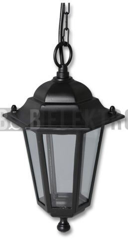 Svítidlo venkovní závěsné černé lucerna objímka E27 typ 6105-CR