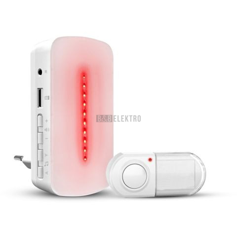 Zvonek bezdrátový s LED indikací, vlastní melodií MP3, BZ33-MP3 Elektrobock 0033