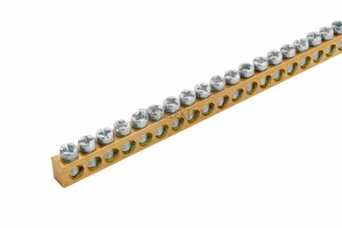 Svorkovnice N/PE mosazná NSCH 6,5x9x1000mm, IP00, 144 přip. míst, 16mm2 1000102 eleman