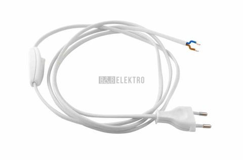 Vypínač plastový + 2m flexi. kabelu LFM (2x0,75/120+80B) - bílý, 1pól. 1000265 eleman