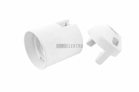 Objímka plastová E27, typ: 80 (1351-13400) - bílá, hladká, s čepičkou 1000268 eleman