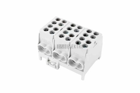 Svorkovnice rozbočovací HLAK 25 3/6 S, 100A, 3pól., AL/CU, IP20, šedá, na DIN /2080305 1000294 eleman