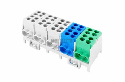 Svorkovnice rozbočovací HLAK 25 5/10 S, 100A, 5pól., AL/CU, IP20, 3xŠ/M/Z, na DIN /2080516