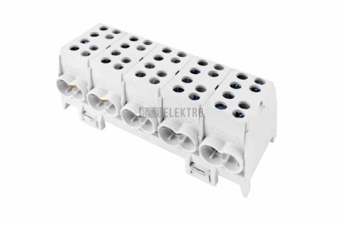 Svorkovnice rozbočovací HLAK 35-5/10 GR-S, 125A, 5pól., AL/CU, IP20, 5xŠ, na DIN /2080521 eleman 1000341