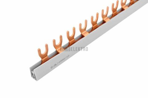 Prop. lišta G-2L-1000/10, vidlička, 2pól., 63A, rozteč 17,8mm 1000345 eleman
