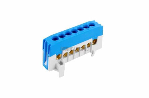 Můstek N 7-F2 (svorkovnice 7x16mm2), krytý IP20, modrý, 63A, na DIN /2020266 1001270 eleman