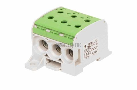 Svorka univerzální RKA 95 1/6 PE, 232A, 1pól. (6x vstup), AL/CU, zelená, na DIN/na panel 1006072