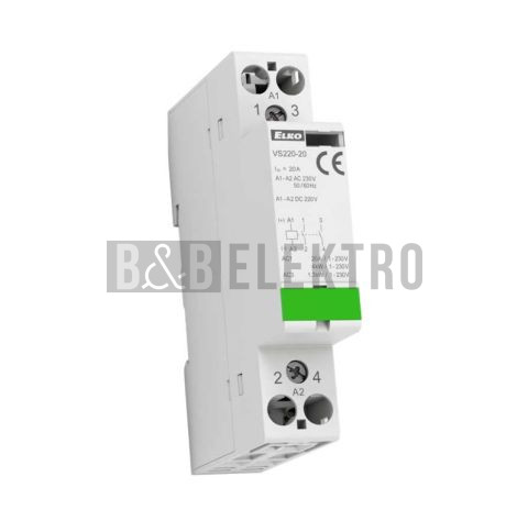 Instalační stykač 2x20A VS220-20 2NO 24V AC/DC Elko EP 209970700032