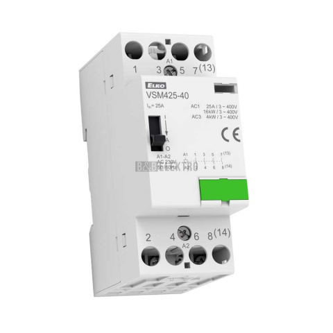 Instalační stykač 4x25A VSM425-31 230V AC s manuálním ovládáním Elko EP 209970700066