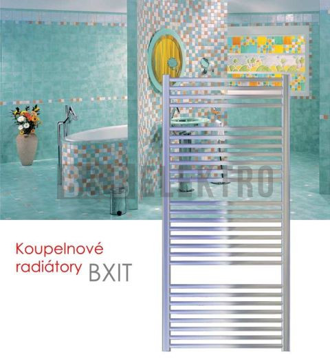 Koupelnový radiátor BXIT/LE 45x 79cm, nerez lesklý, teplovodní nebo kombinovaný elektrický