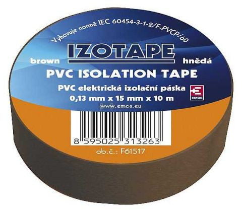 Páska 15mm x 10m hnědá isolační PVC
