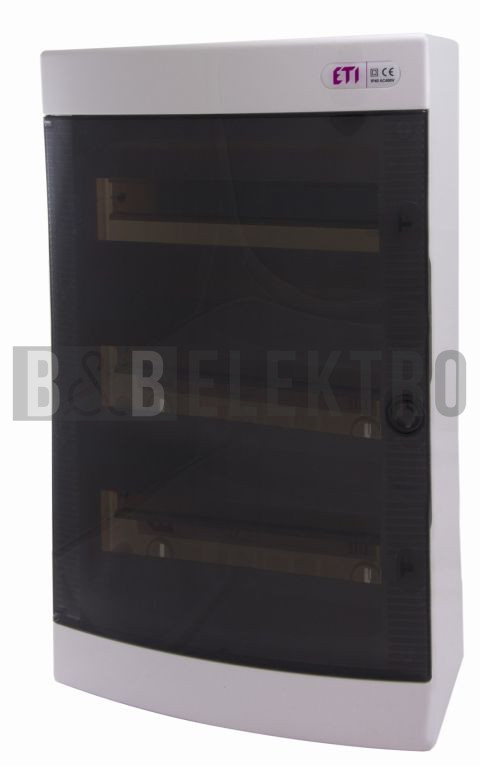 Rozvodnice 36-modulů na omítku (3x12M) DIDO-E ECT36PT průhledná dvířka IP40 ETI 001101004