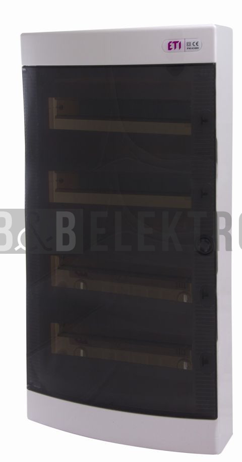 Rozvodnice 48-modulů na omítku (4x12M) DIDO-E ECT48PT průhledná dvířka IP40 ETI 001101020