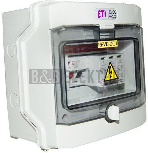 Kompletní rozvodnice DC na povrch IP65 pro FVE, RFVE-DC1-1-T12 1 string, ETI 001105400