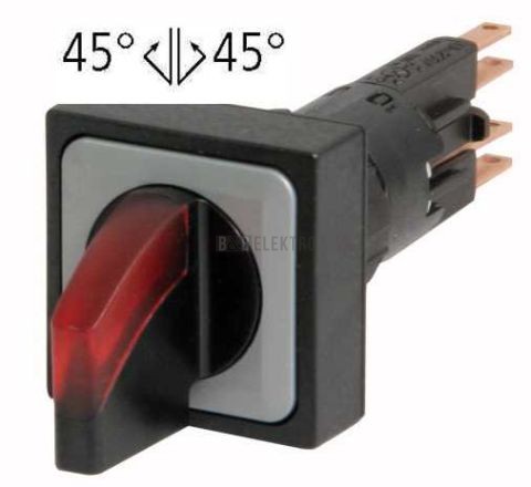 Q25LWK3-RT ovládací hlavice přepínače prosvětlená 3polohová,funkce vratná,bez žárovky,červ