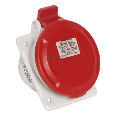 Zásuvka vestavná 23333 IP44/400V/32A/5P 6h, šikmá 10° - SpeedPRO typ 23333 famatel