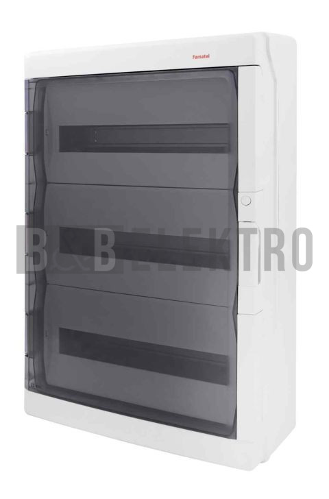 Rozvodnice 54-modulů (3x18) AcquaPLUS IP65 průhledné dveře 639x430x160mm famatel 39054