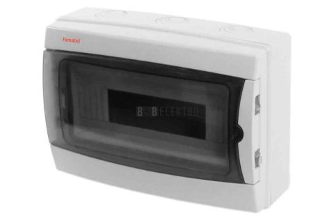 Rozvodnice 12-modulů na povrch Acqua 3912-T IP65 průhledné dveře 215x305x110mm famatel 39121
