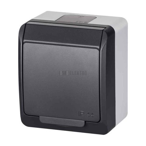 GALATEA IP44 Zásuvka 2P+PE (antracit) typ 5321-07 famatel