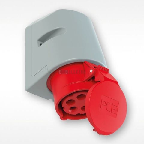 Zásuvka nástěnná 32A, 5pólová 400V IP67 šroubová svorka PCE 1252-6