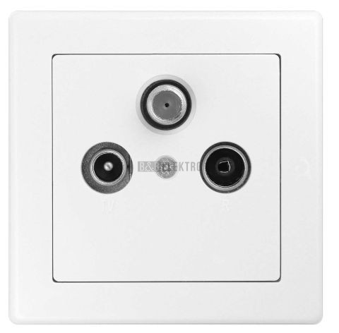 Zásuvka TV+R+SAT JUPITER K, barva bílá, kompletní, Greenlux GXKP013