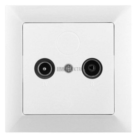 Zásuvka TV+R PREMIUM P TV+R, barva bílá, kompletní, Greenlux GXKP042