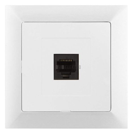 Zásuvka telefonní PREMIUM 1 PH 4pin, barva bílá, kompletní, Greenlux GXKP046