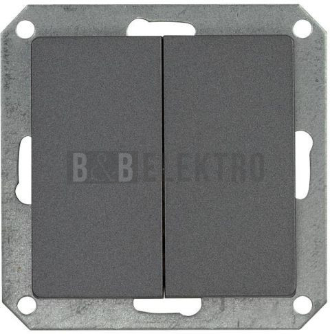 Ovladač žaluziový tlačítkový PREMIUM TL-Z M-G, barva grafitová, bez rámečku, Greenlux GXKP424