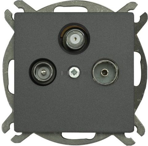 Zásuvka TV+R+SAT PREMIUM K M-G, barva grafitová, bez rámečku, Greenlux GXKP443